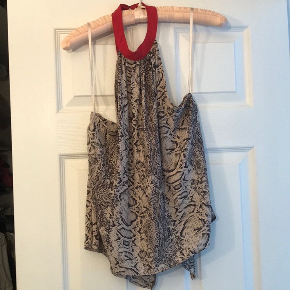 Free People Snake Skin Halter Top
